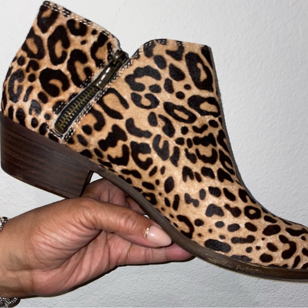 Lucky Brand Tan and Black Leopard Ankle Boots